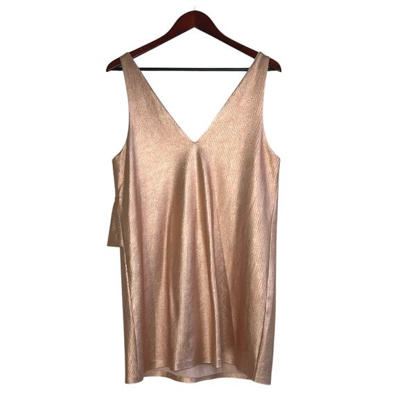 Zara Ruffle Tank Mini Dress in Rose Gold - Picture 5 of 7